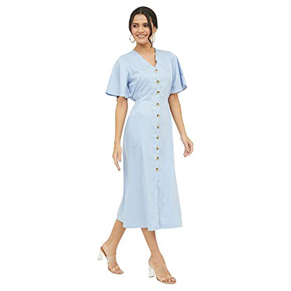 Harpa Women's Polyester A-Line Midi Dress