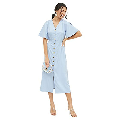 Harpa Women's Polyester A-Line Midi Dress